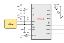 HTR3239 8x8/7x9 陣列 LED 驅動器