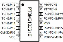 PT8M2103  觸控 I/O 型 8-Bit MCU