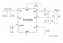 PL8332G 同步降壓轉(zhuǎn)換器